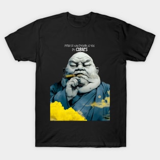 Puff Sumo: Peace of Mind Brought to you by Cigars on a dark (Knocked out) background T-Shirt